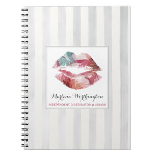 Lipstick Distributor Watercolor Kiss Personalized Notebook