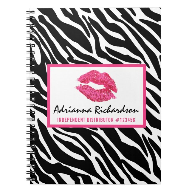 Lipstick Distributor Zebra Kiss Lips Personalized Notebook (Front)