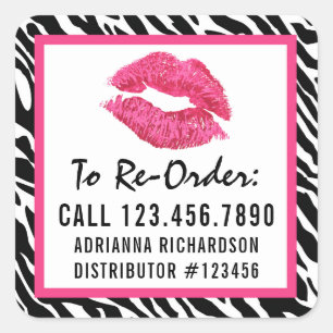 Lipstick Distributor Zebra Kiss Re-Order Label