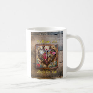 Lipstick Flowers Heart Steampunk Series Coffee Mug