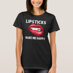 Lipstick For Women Girls Lip Biting Red Lips Make  T-Shirt