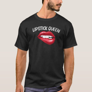 Lipstick For Women Girls Lip Biting Red Lips Make  T-Shirt