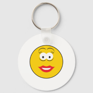 Lipstick Girl Face Keychain