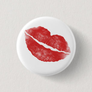 Lipstick Kiss 1 Inch Round Button