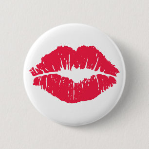 Lipstick Kiss 2 Inch Round Button