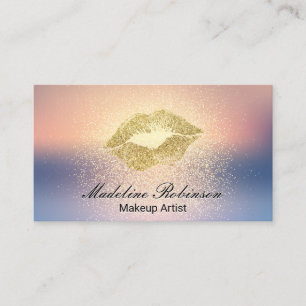 Lipstick Kiss   Glitter Blend Background Business Card
