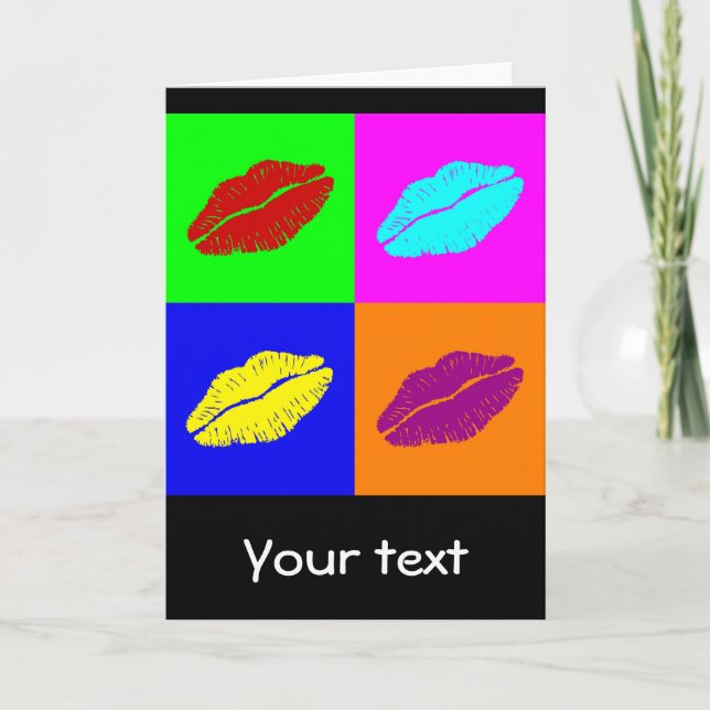 Lipstick kiss greeting card (Front)