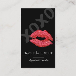 Lipstick Kiss Makeup Artist Appointment Reminder Card