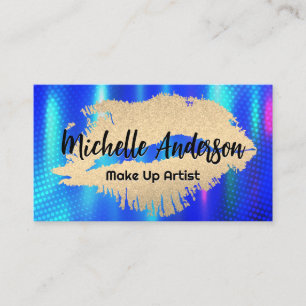 Lipstick Kiss   Metallic Shimmer Background Business Card