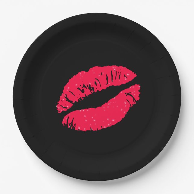 Lipstick Kiss Paper Plate (Front)