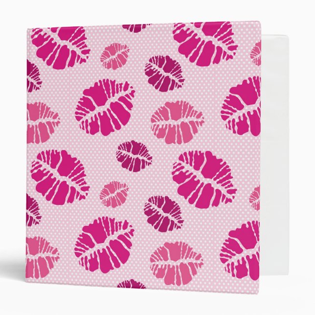 Lipstick Kiss Shape Print Pattern Binder (Front/Inside)
