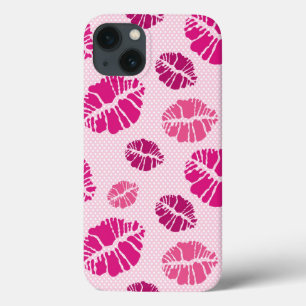 Lipstick Kiss Shape Print Pattern iPhone 13 Case