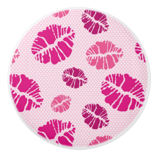 Lipstick Kiss Shape Print Pattern Ceramic Knob