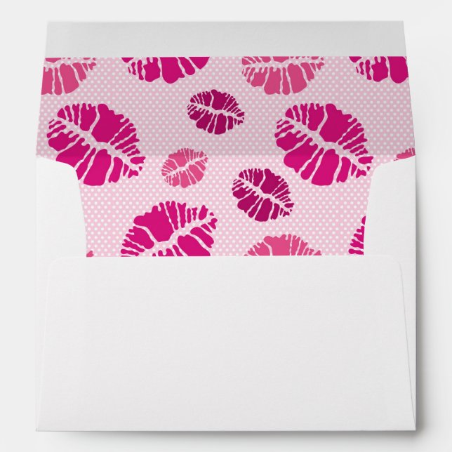 Lipstick Kiss Shape Print Pattern Envelope (Back (Bottom))
