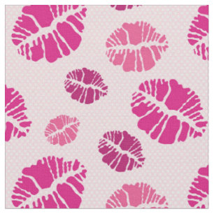 Lipstick Kiss Shape Print Pattern Fabric