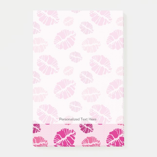 Lipstick Kiss Shape Print Pattern Post-it Notes (Front)