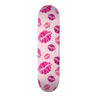 Lipstick Kiss Shape Print Pattern Skateboard