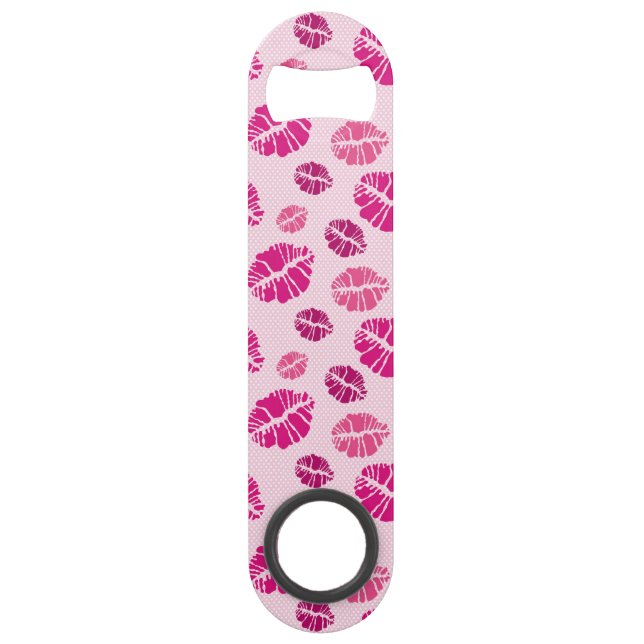 Lipstick Kiss Shape Print Pattern Speed Bottle Opener (Front)