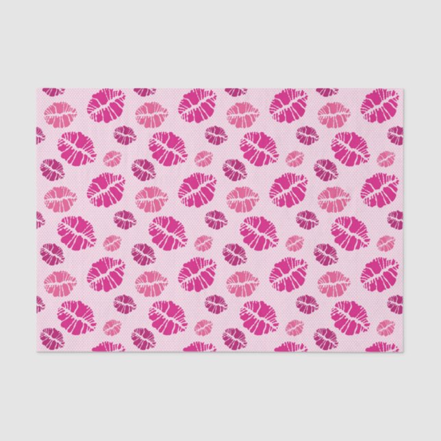 Lipstick Kiss Shape Print Pattern Tissue Paper (Front)