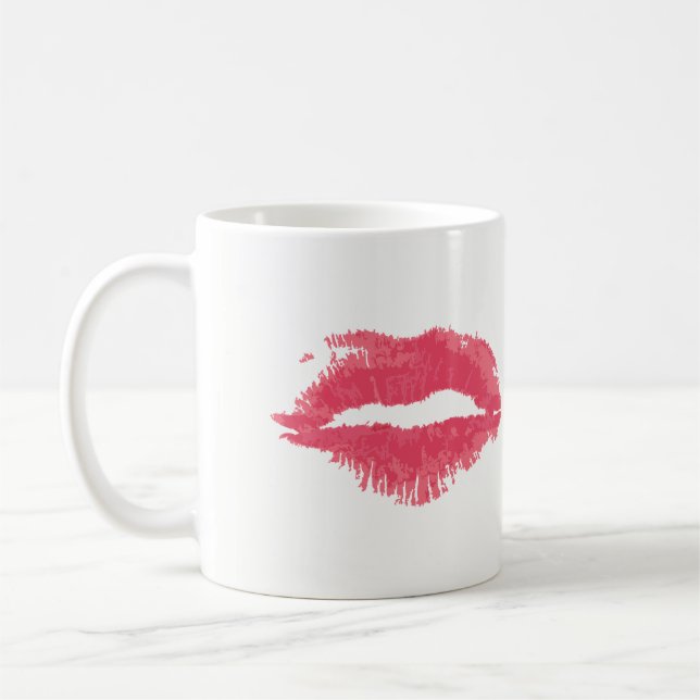 Lipstick Kiss Stain Coffee Mug (Left)