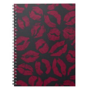 Lipstick Kisses: Dark Red Imprints Notebook