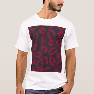 Lipstick Kisses: Dark Red Imprints T-Shirt