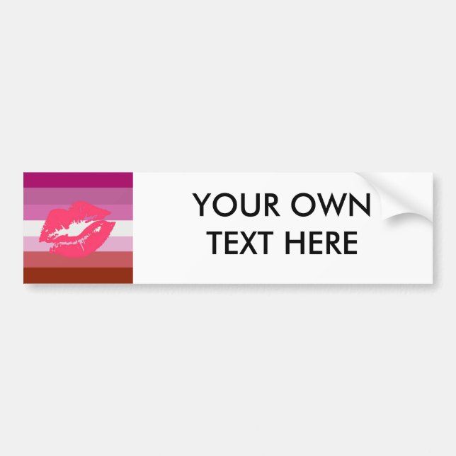 LIPSTICK LESBIAN PRIDE BUMPER STICKER (Front)