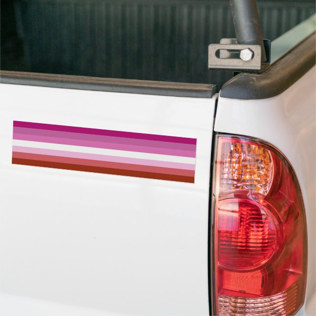 Lipstick Lesbian Pride Colours - Bumper Sticker (On Truck)