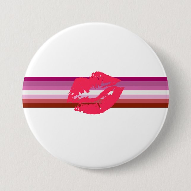 Lipstick Lesbian Pride Flag 3 Inch Round Button (Front)