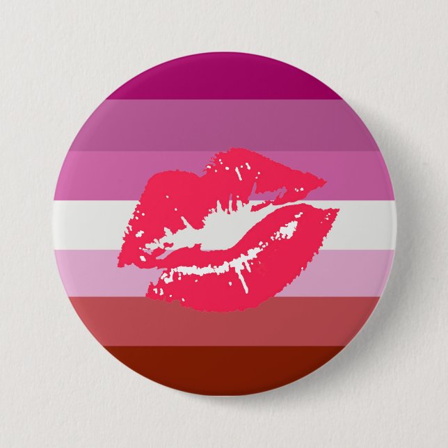 Lipstick Lesbian Pride Flag 3 Inch Round Button (Front)