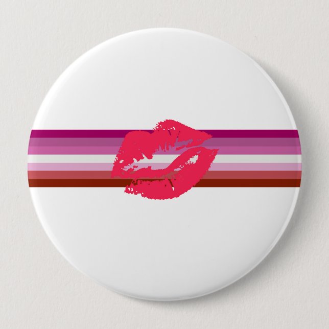 Lipstick Lesbian Pride Flag 4 Inch Round Button (Front)