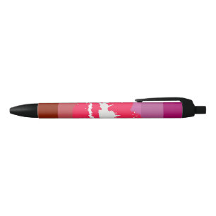 Lipstick Lesbian Pride Flag Black Ink Pen