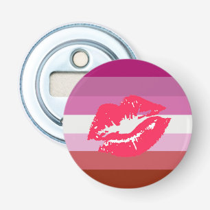 Lipstick Lesbian Pride Flag Bottle Opener