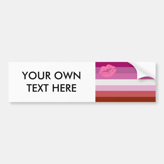 Lipstick Lesbian Pride Flag Bumper Sticker (Front)