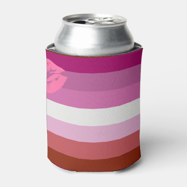 Lipstick Lesbian Pride Flag Can Cooler (Can Front)