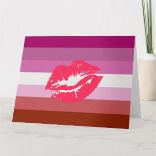 Lipstick Lesbian Pride Flag Card