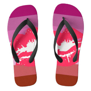 Lipstick Lesbian Pride Flag Flip Flops