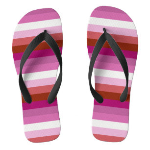 Lipstick Lesbian Pride flag Flip Flops