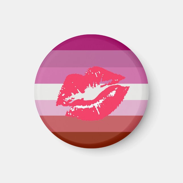 Lipstick Lesbian Pride Flag Magnet (Front)