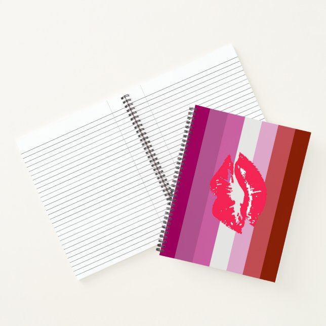 Lipstick Lesbian Pride Flag Notebook (Inside)