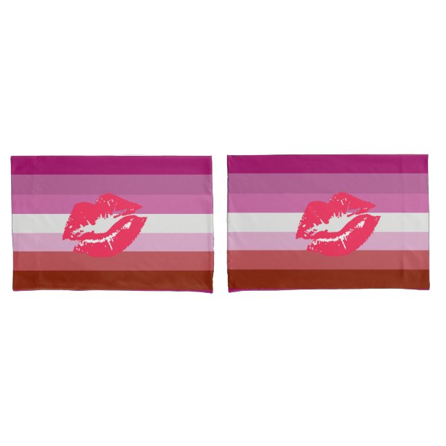 Lipstick Lesbian Pride Flag Pillowcase (Front-Set)