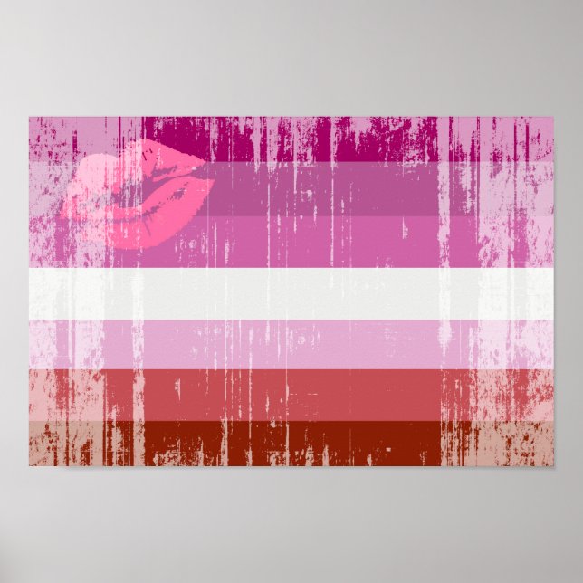 Lipstick Lesbian Pride Flag Poster (Front)