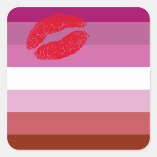 Lipstick Lesbian Pride Flag Square Sticker
