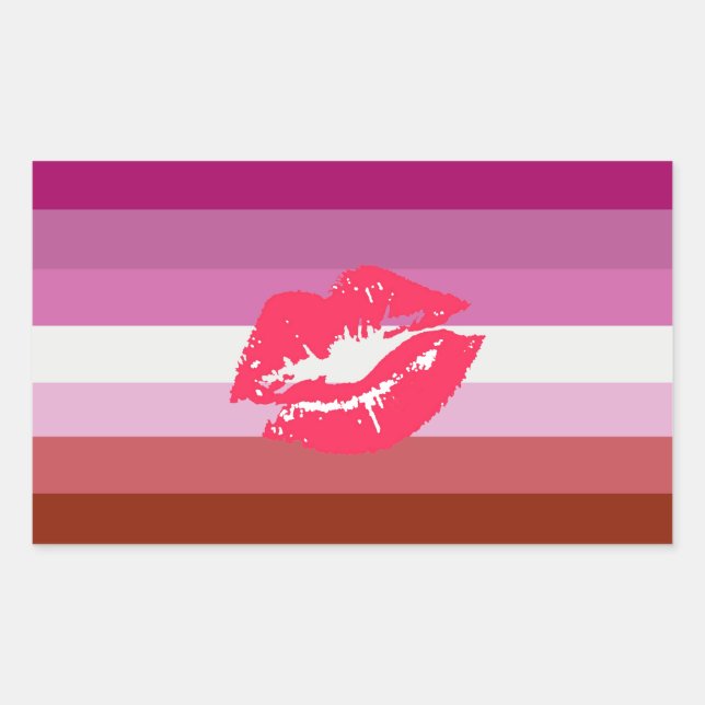 Lipstick Lesbian Pride Flag Sticker (Front)