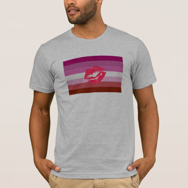 Lipstick Lesbian Pride Flag T-Shirt (Front)