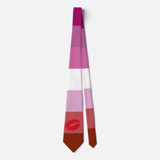 Lipstick Lesbian Pride Flag  Tie (Front)