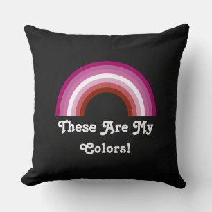 Lipstick Lesbian pride rainbow Throw Pillow