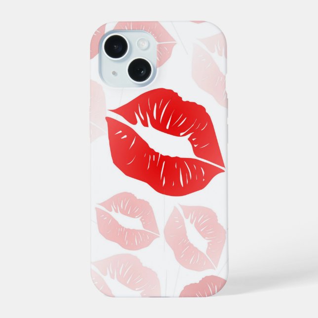 Lipstick Lips iPhone 15 Case (Back)
