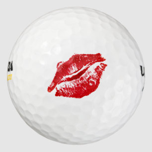 Lipstick Lips Kiss Ladies Golf Balls