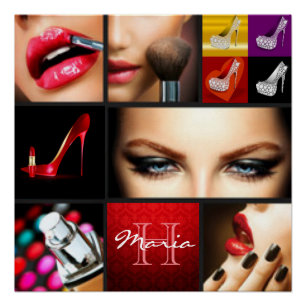 Lipstick Makeup Fashion Design Poster